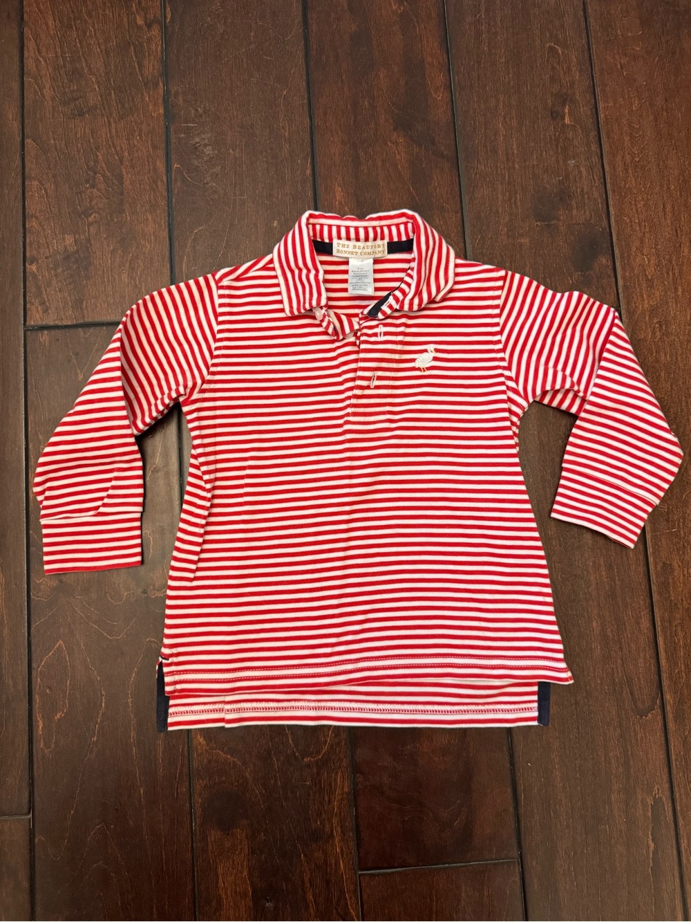 The Beaufort Bonnet Company Red & White Striped Polo Shirt